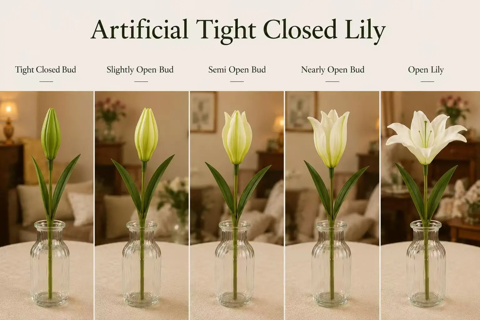 Artificial Tight Closed Lily Bud