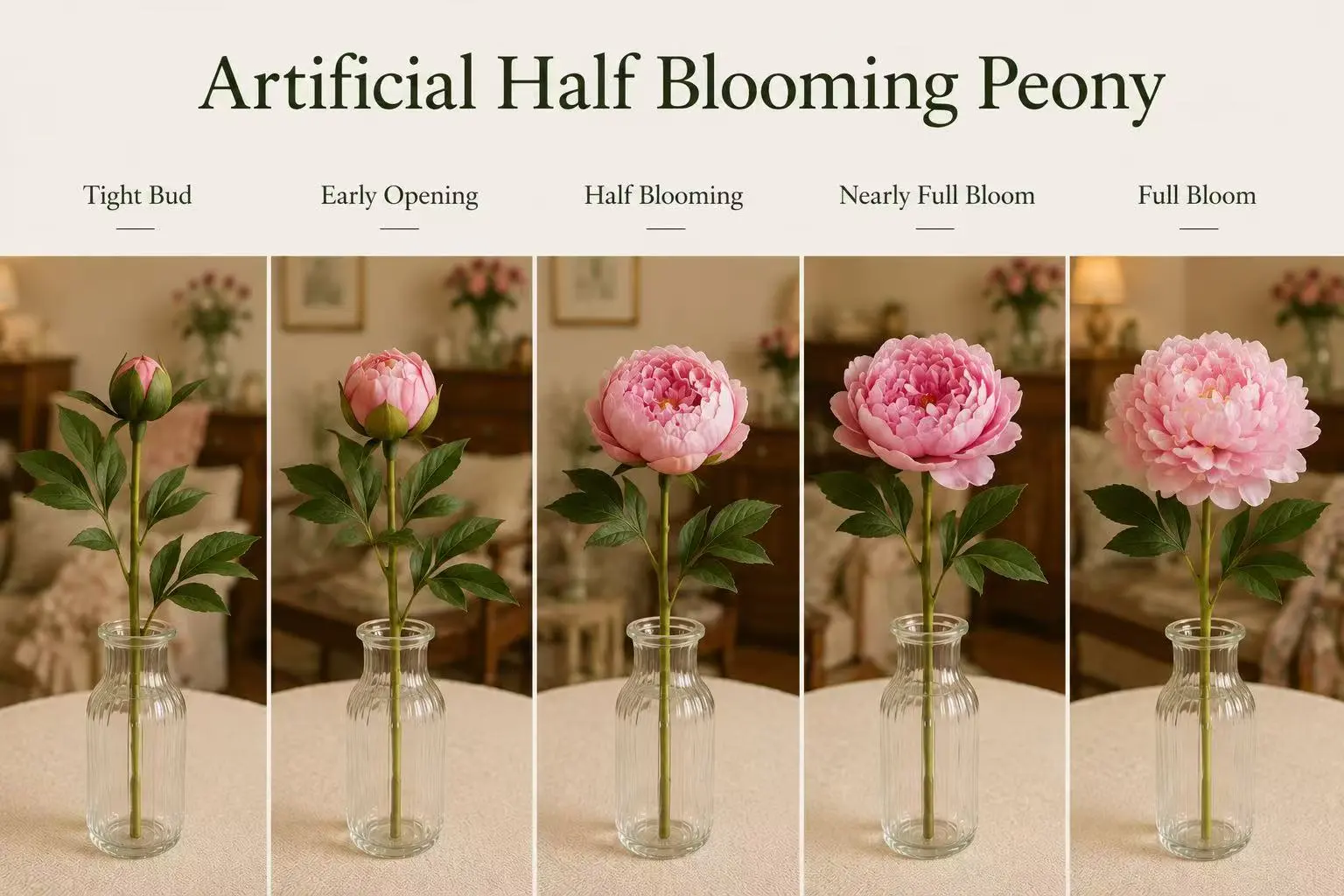 Artificial Half Blooming Peony Artificial Half Blooming Peony