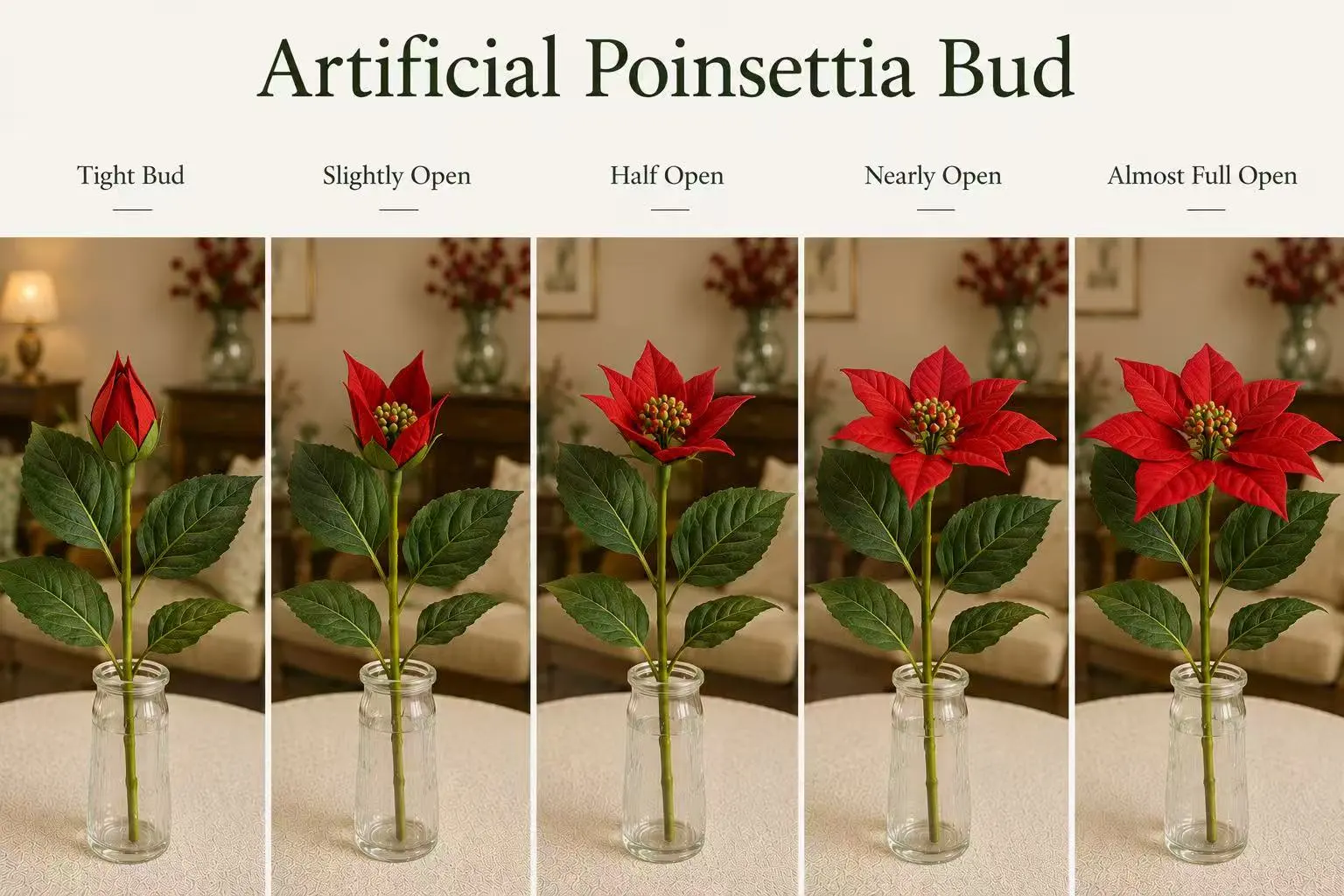 Artificial Poinsettia Bud
