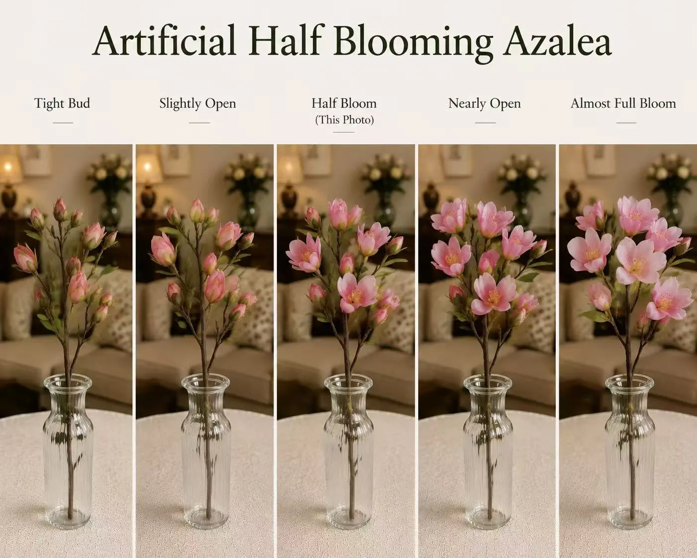Artificial Half Blooming Azalea