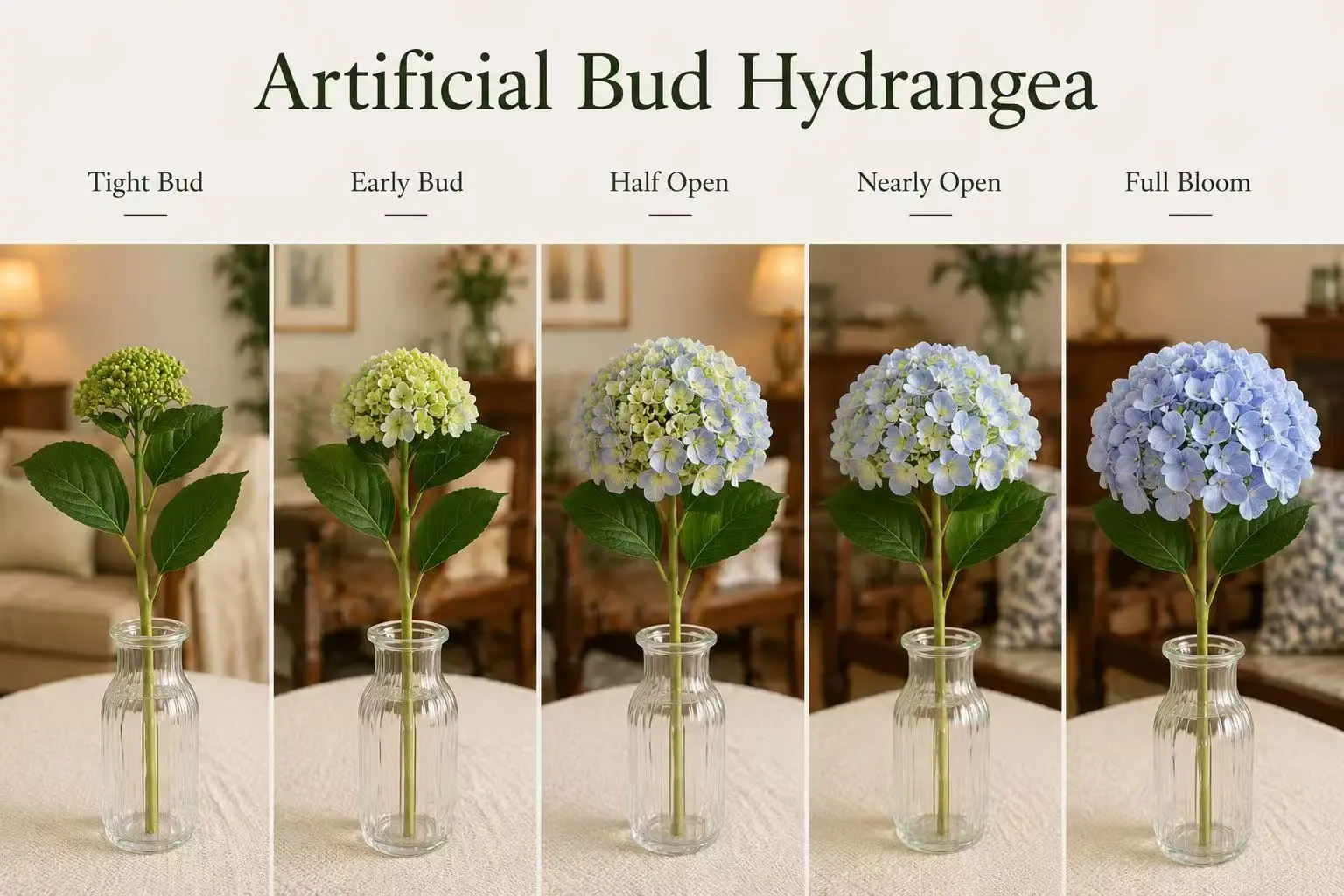 Artificial Half Blooming Hydrangea Artificial Half Blooming Hydrangea