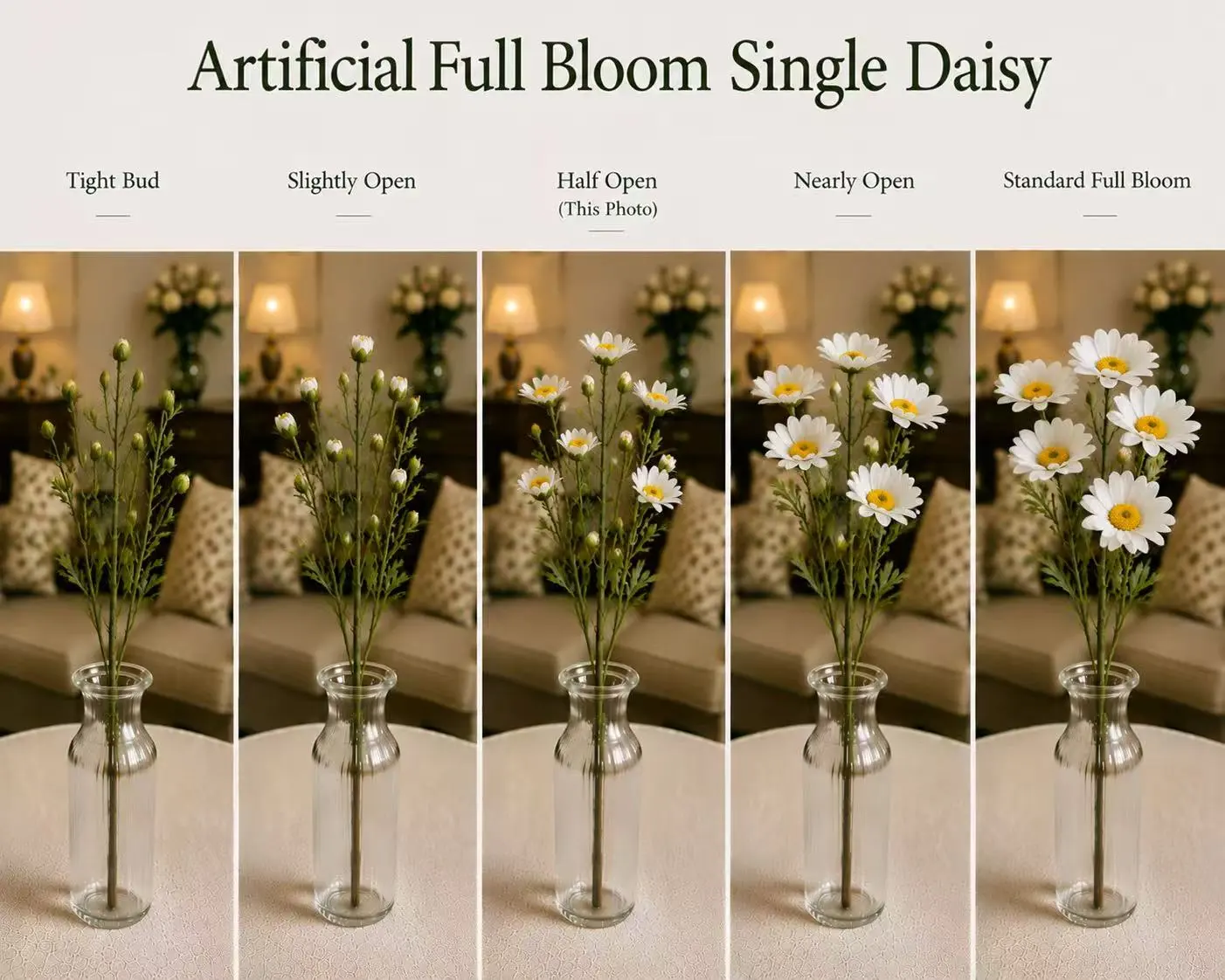 Artificial Full Bloom Single Daisy Artificial Full Bloom Single Daisy