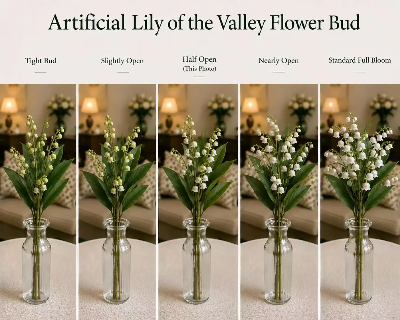 Artificial lily of the valley flower bud