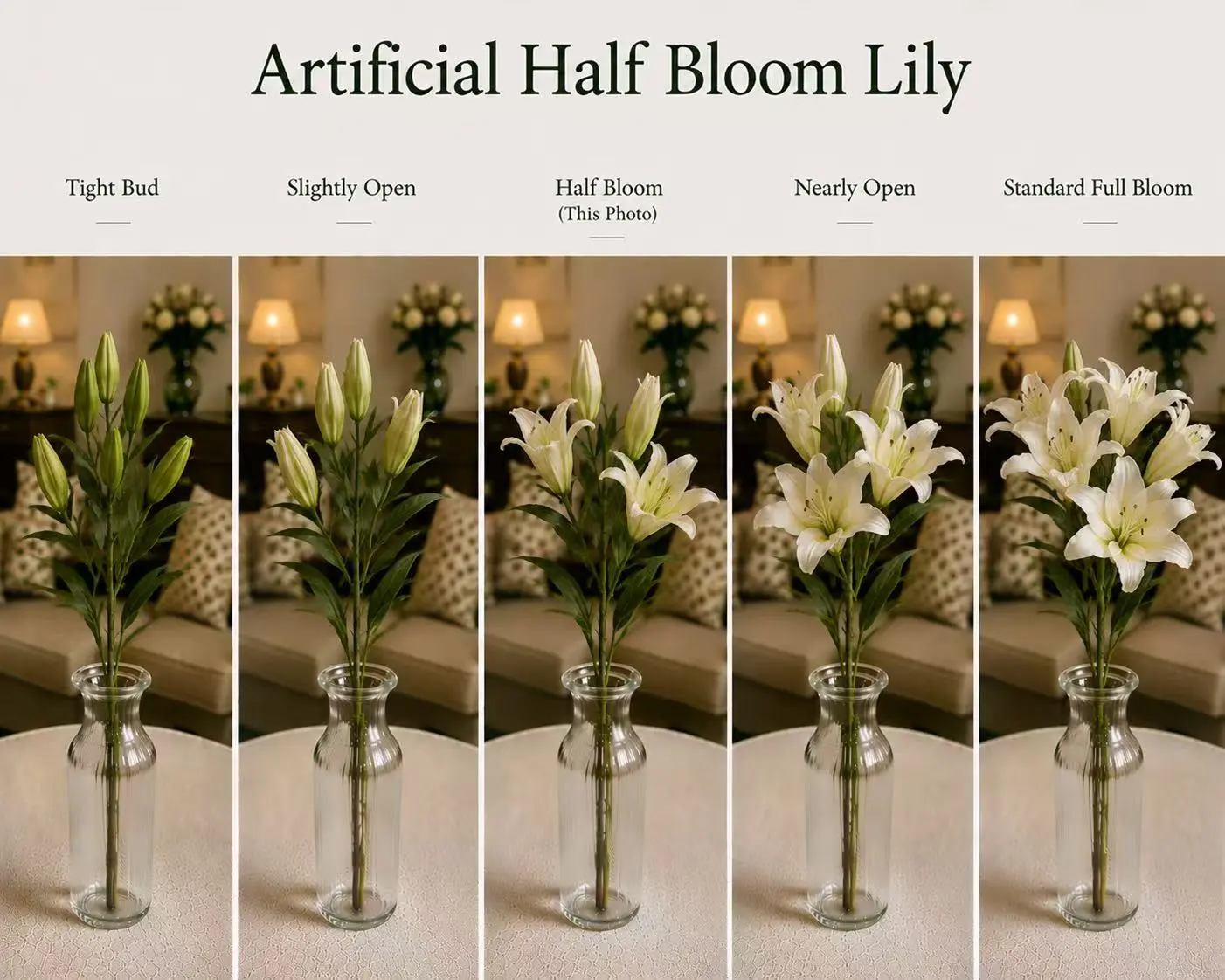 Artificial Half Bloom Lily 