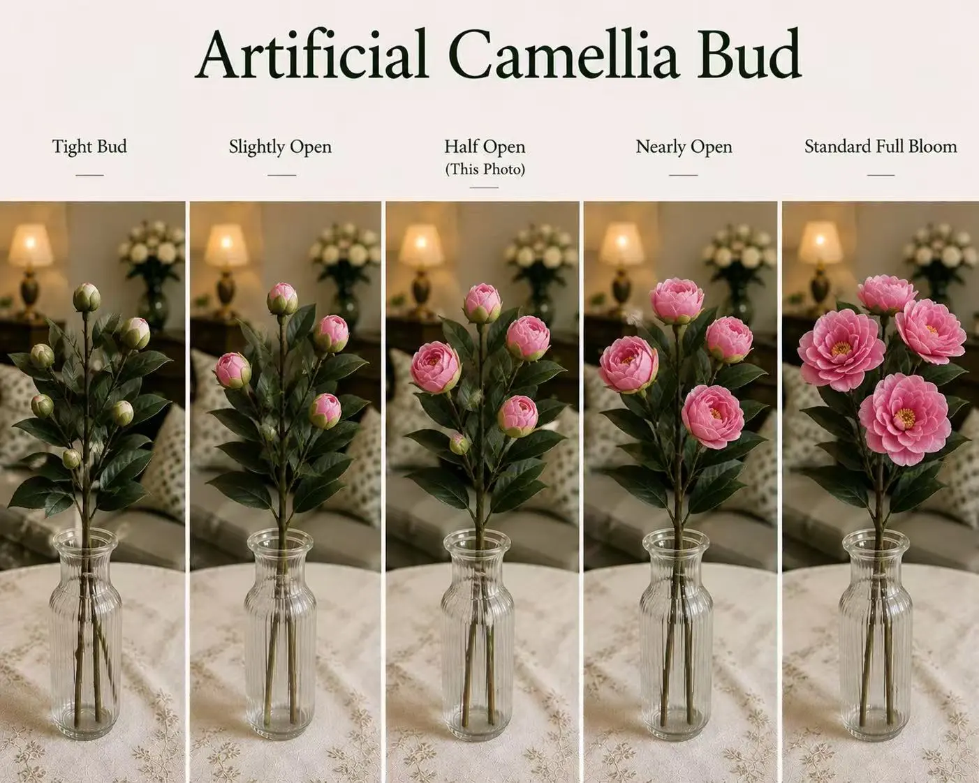 Artificial Camellia Bud. 