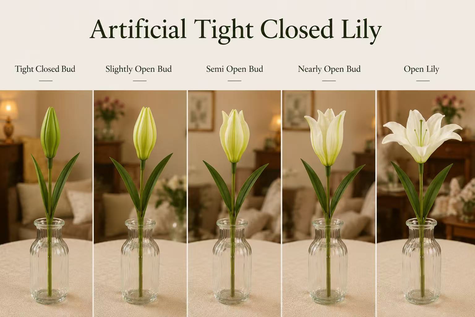 Durable Artificial Bud Style Tulips for Everyday Decoration