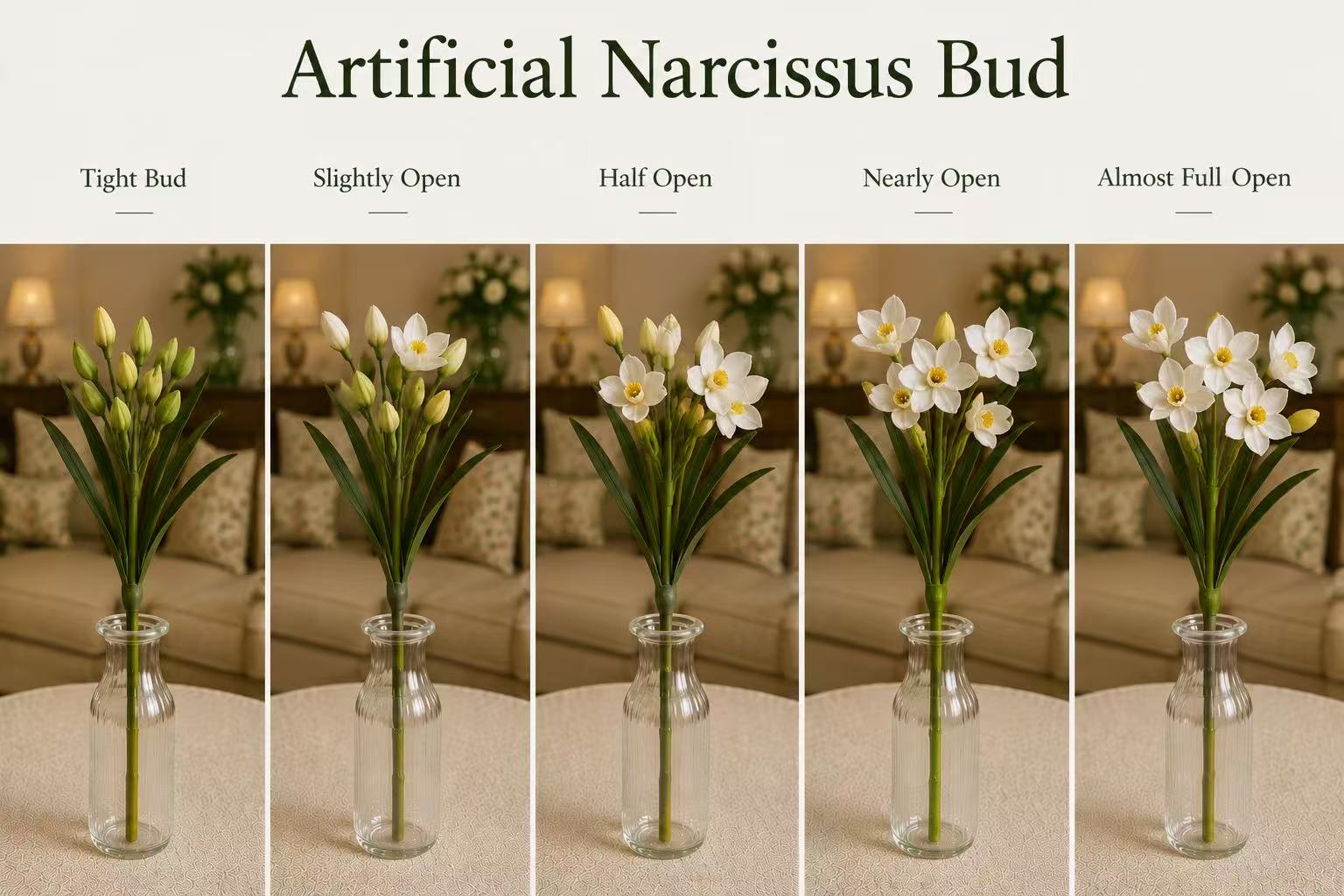 Artificial Narcissus Buds for Wedding and Festival Decorations